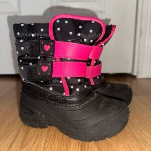 Wonder Nation Black and Hot Pink Kids Boots